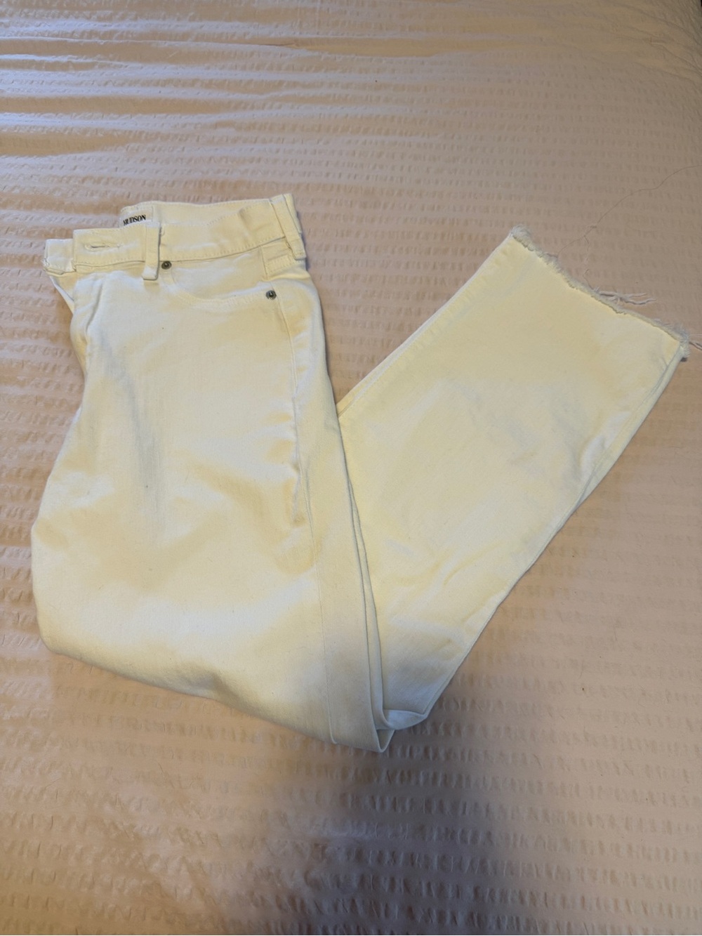 Hudson Women's NOA White Mid-Rise Straight Jeans Cropped